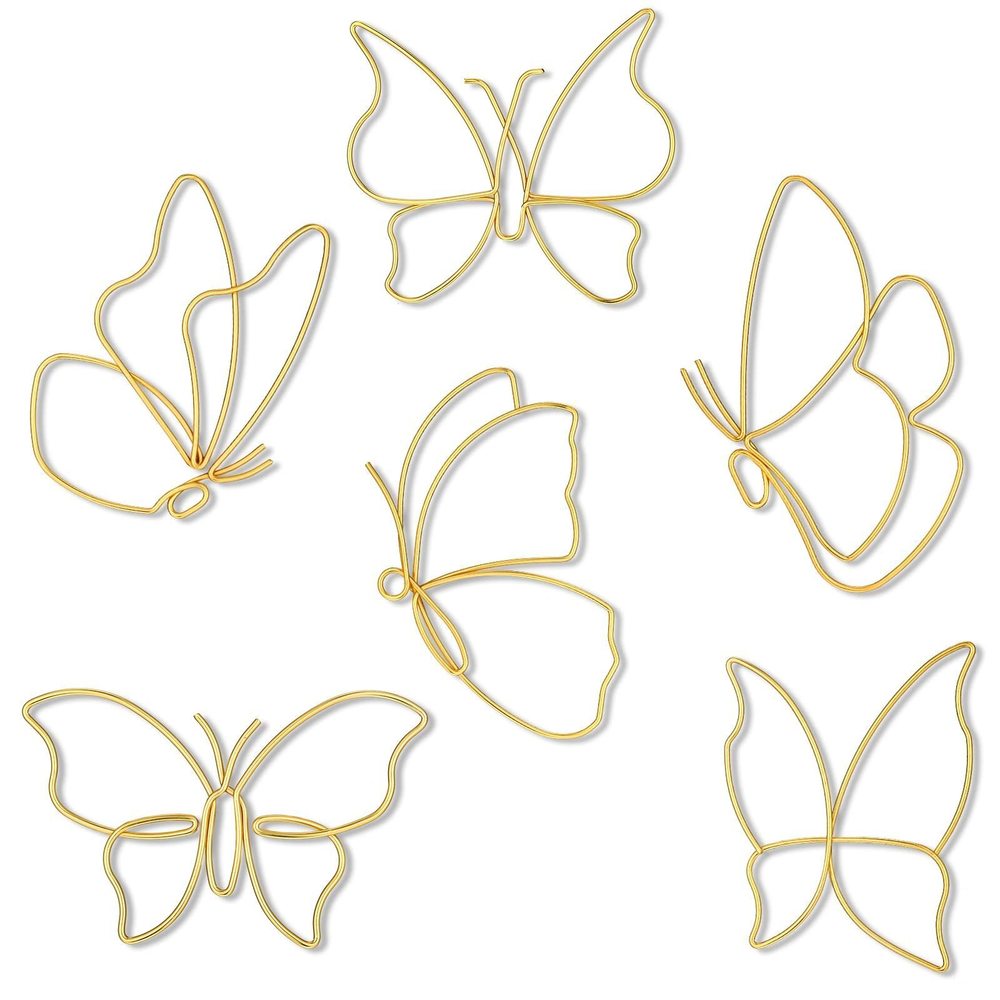 6 Pieces Metal Butterfly Wall Decor Metal Wall Art Heart Hanging Decorations😻